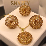 Premium Gold-Plated Champagne stones Locket Set for Women & Girls – Formal Wear