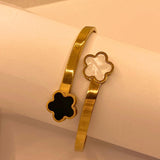 Unique Gold stainless steel Flora Design Hand Cuff For Women/Girls