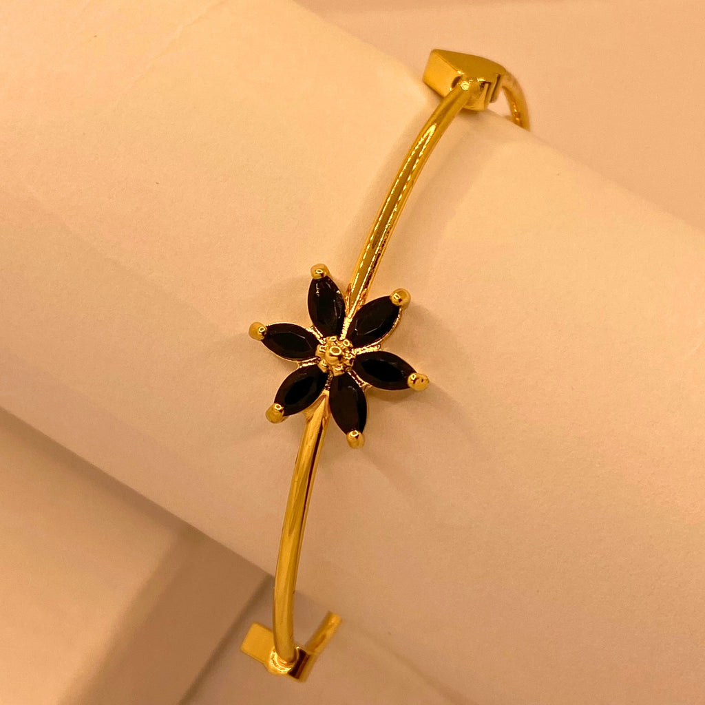 Elegant Black Flora Gold Bracelets For Women/Girls
