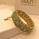 Luxury Gold Plated feroza Stones Kara For Women/Girls- Formal Wear