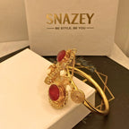 Elegant Ruby Inspired Gold Plated Handcuff for Girls/Women