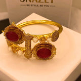 Elegant Ruby Inspired Gold Plated Handcuff for Girls/Women