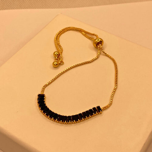 Adjustable Zircon Crystal Gold Plated Bracelet
