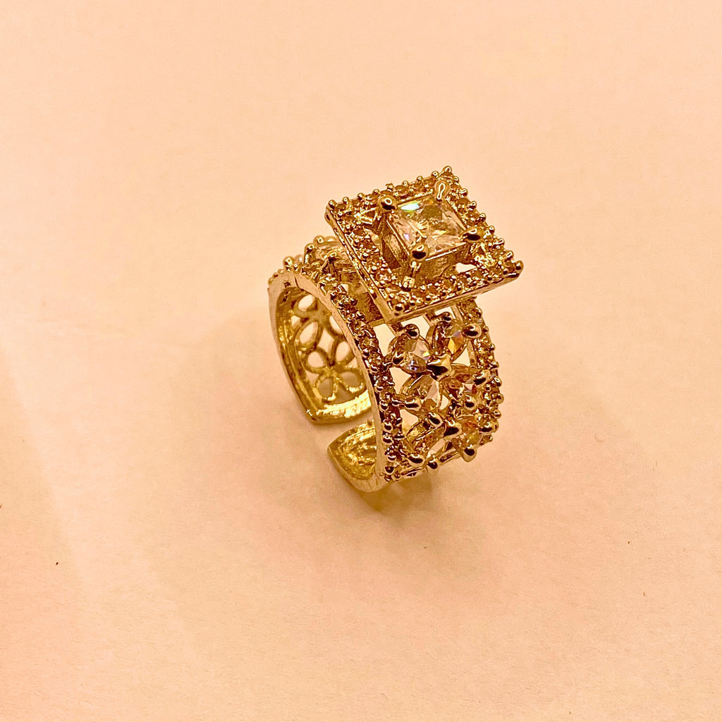 Luxury American Diamond Cut Real Stone Ring For Women/Girls- Formal wear