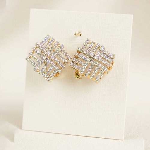 Crystal Grid Earrings