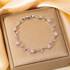 Baby Pink Silver Plated Tulip Bracelet