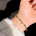 Blue Gold Plated Tulip Bracelet
