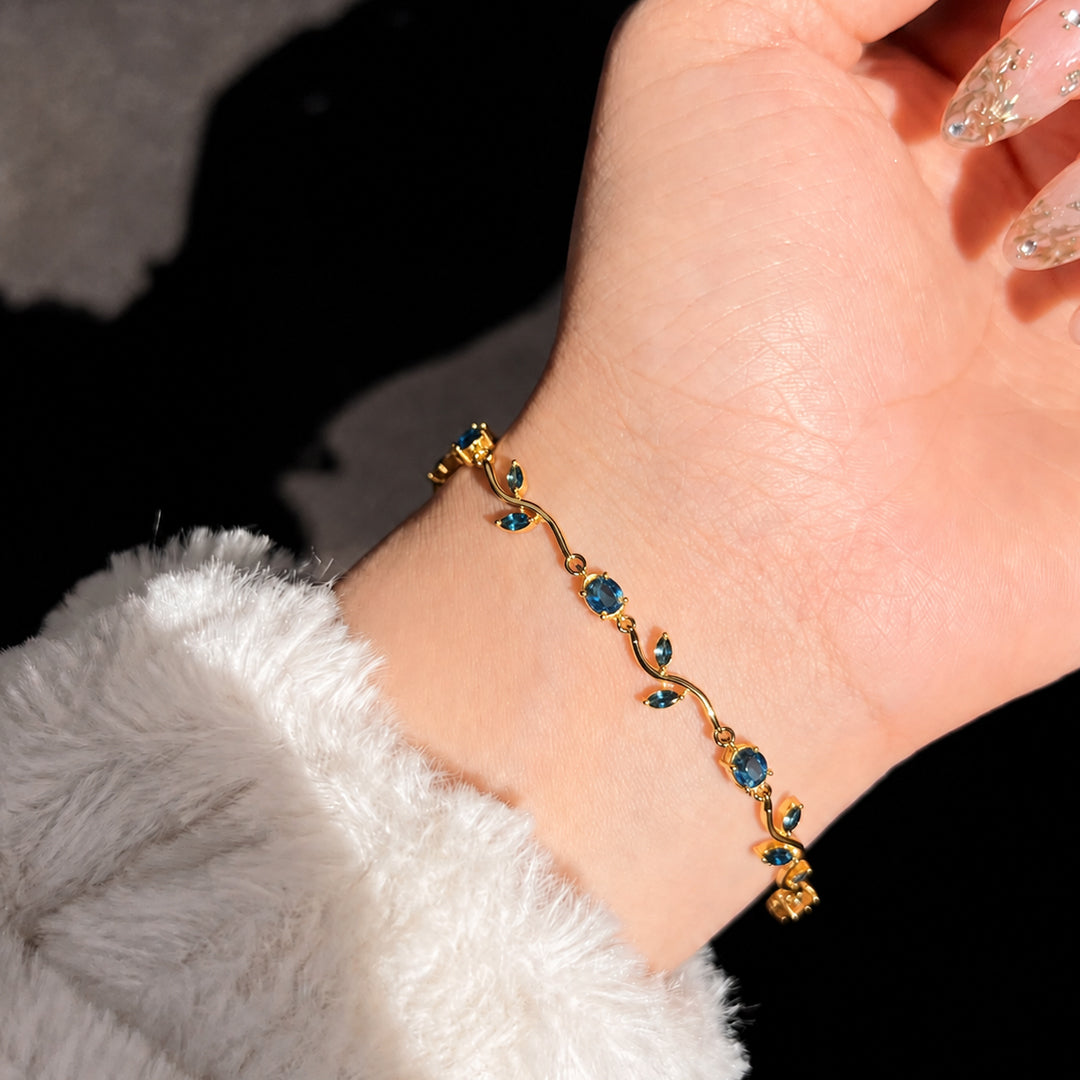 Blue Gold Plated Tulip Bracelet