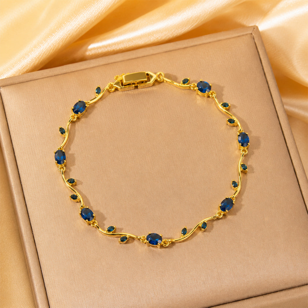 Blue Gold Plated Tulip Bracelet