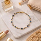 Blue Gold Plated Tulip Bracelet