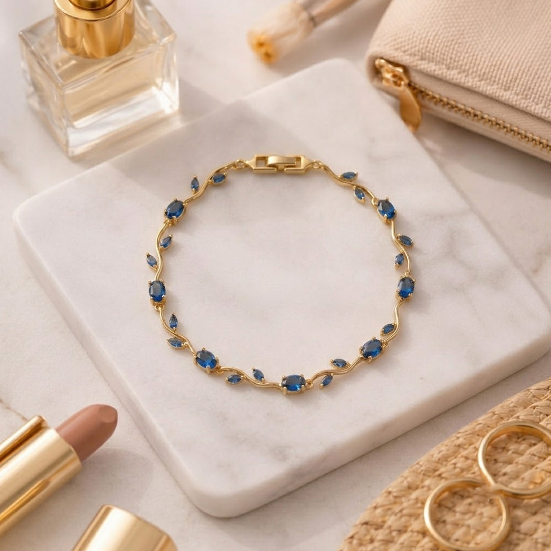 Blue Gold Plated Tulip Bracelet