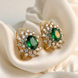 Emerald Floral Earrings