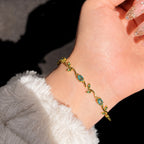Sky Blue Gold Plated Tulip Bracelet