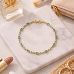 Sky Blue Gold Plated Tulip Bracelet