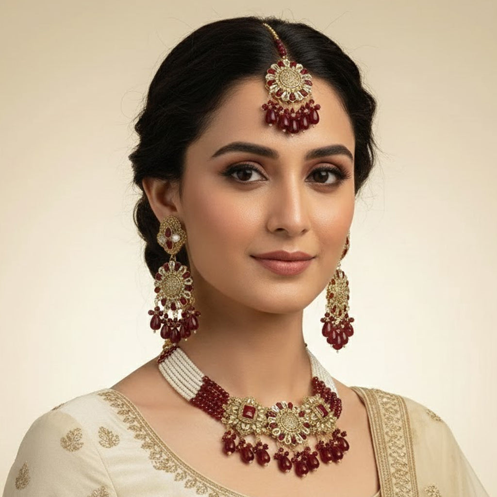 Pearl & Stone Bridal Necklace Set