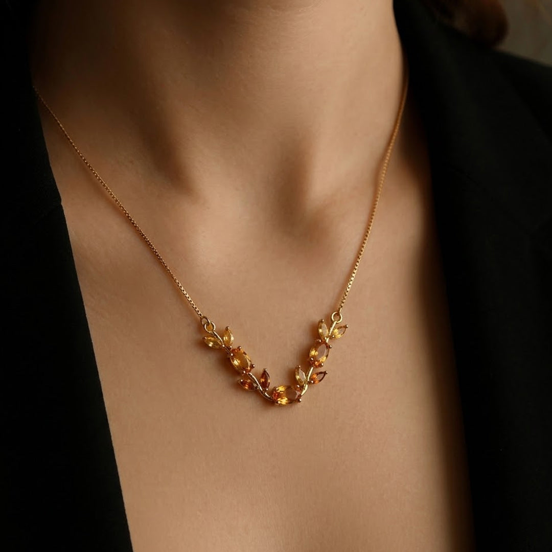 Amber Leaf Pendant