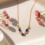 Sapphire Leaf Pendant