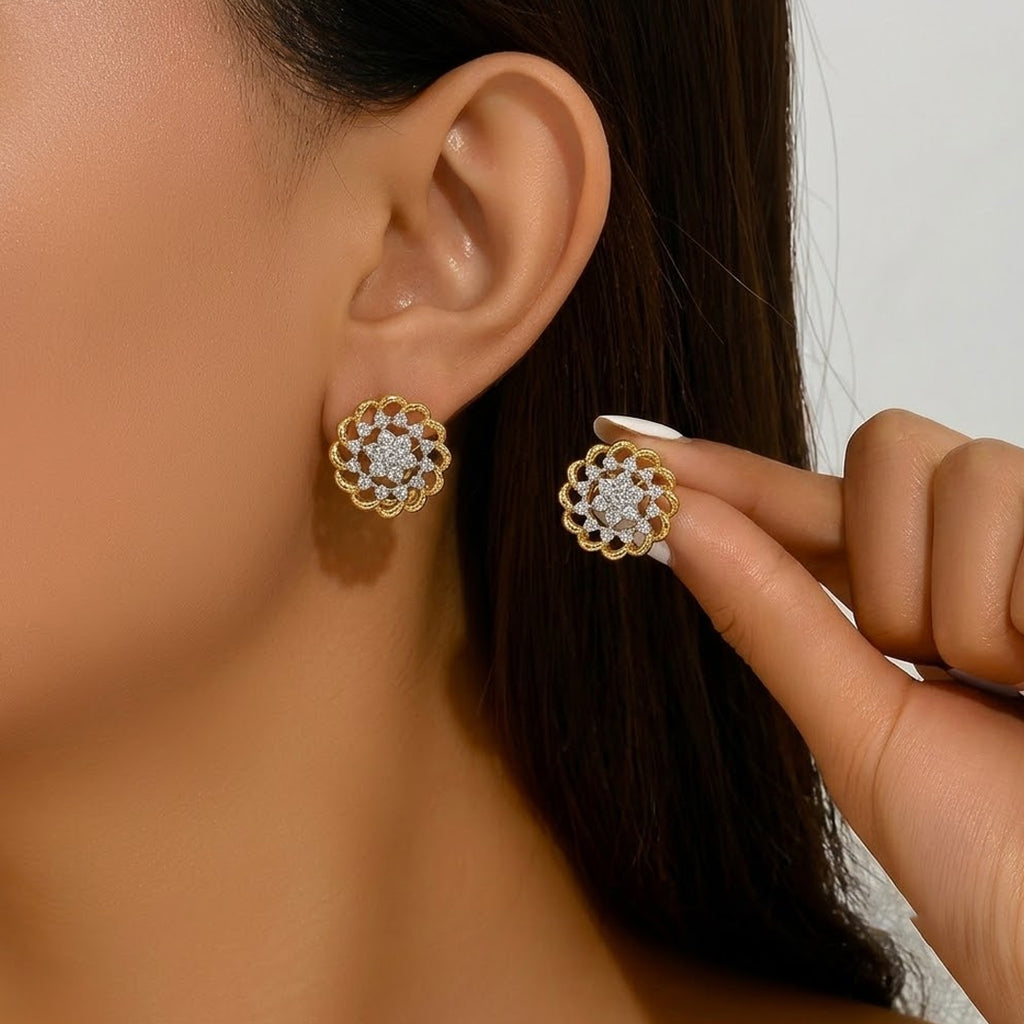 Crystal Blossom Stud Earrings