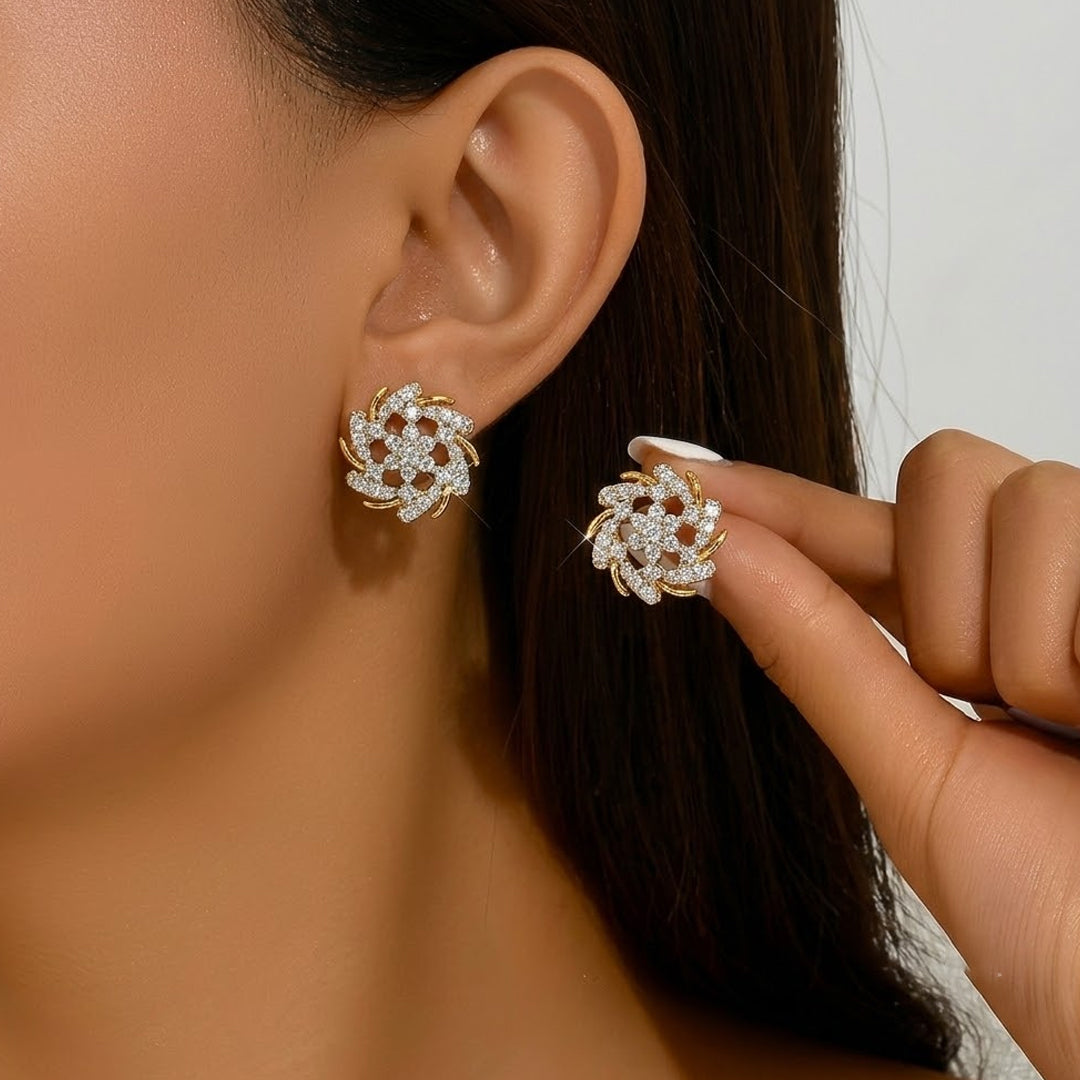 Gold & Clear Crystal Elegance Earrings