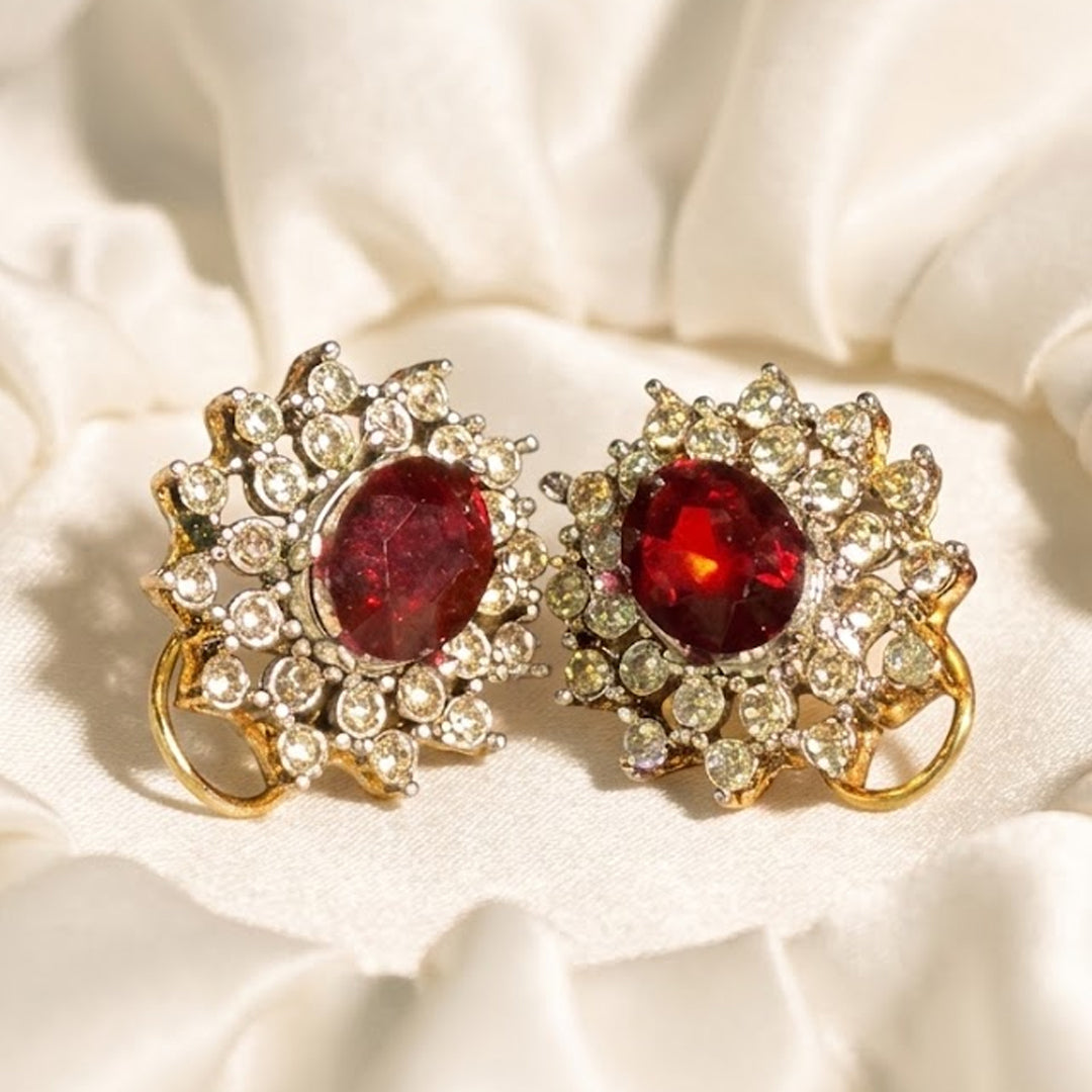Ruby Crystal Earrings