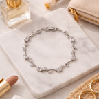 White Silver Plated Tulip Bracelet