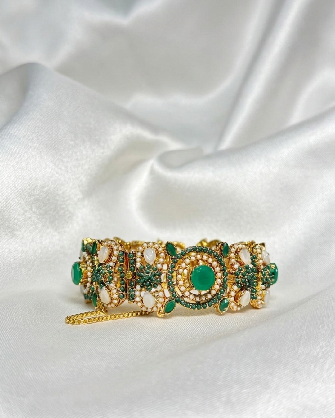 Emerald Elegance Gold Bracelet