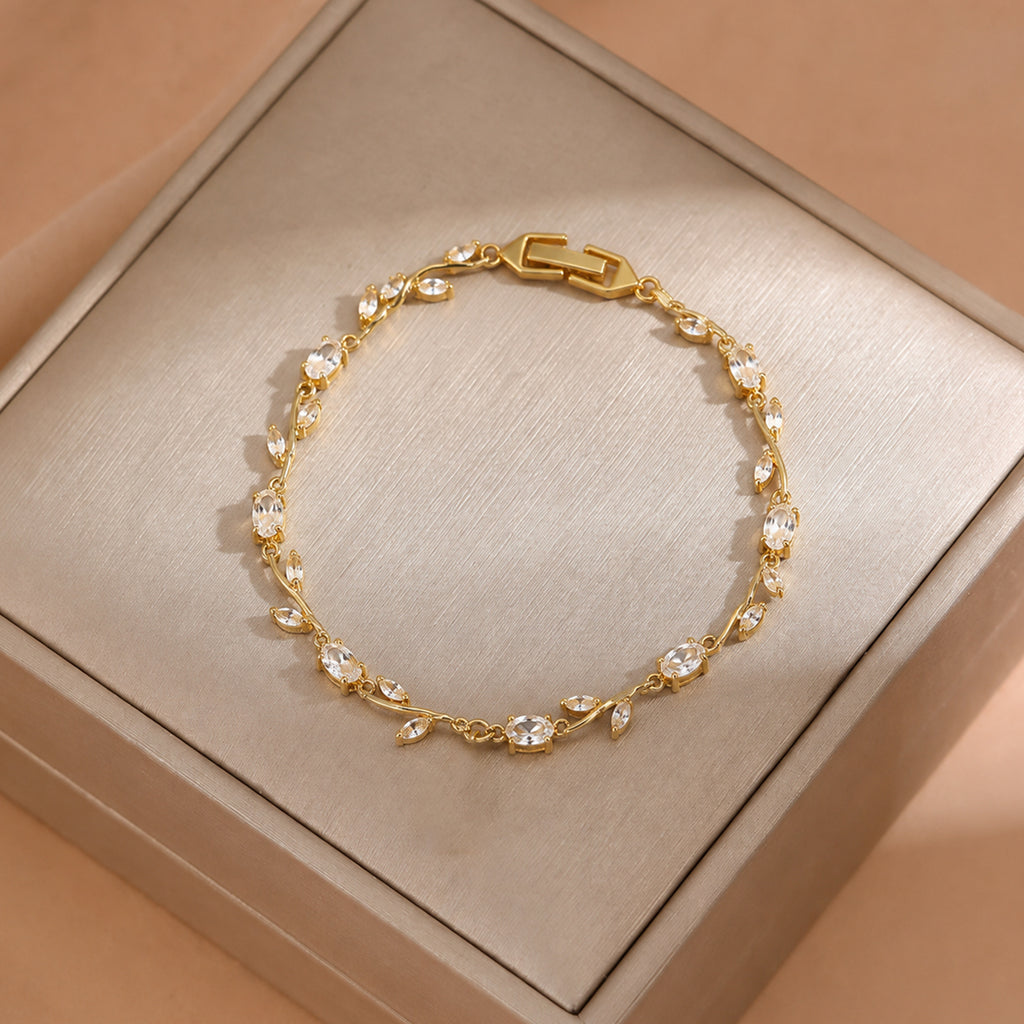 White Gold Plated Tulip Bracelet
