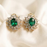 Emerald Floral Earrings