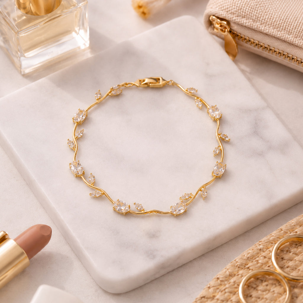 White Gold Plated Tulip Bracelet