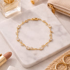 White Gold Plated Tulip Bracelet