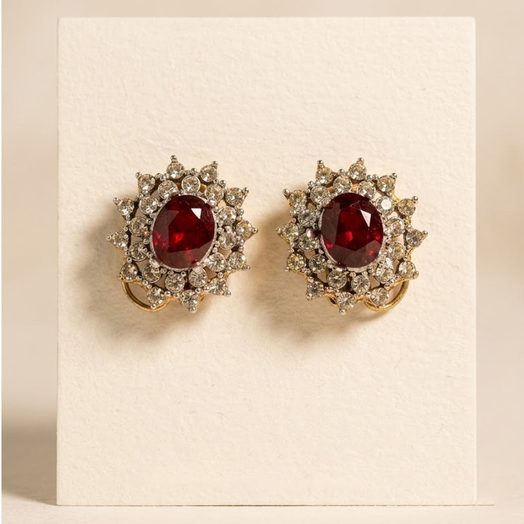 Ruby Crystal Earrings