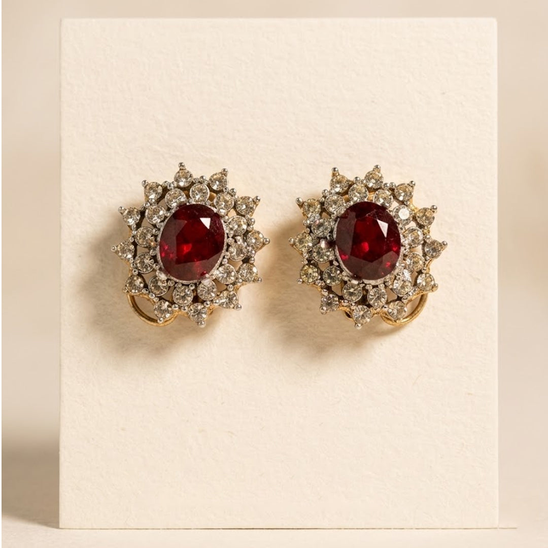 Ruby Crystal Earrings