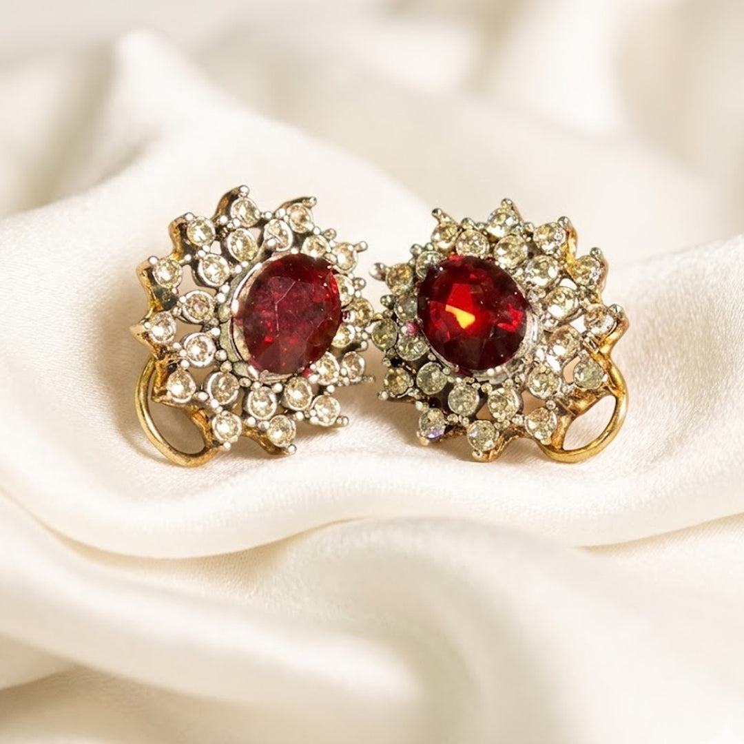 Ruby Crystal Earrings