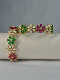 Multicolor Floral Kundan Bracelet