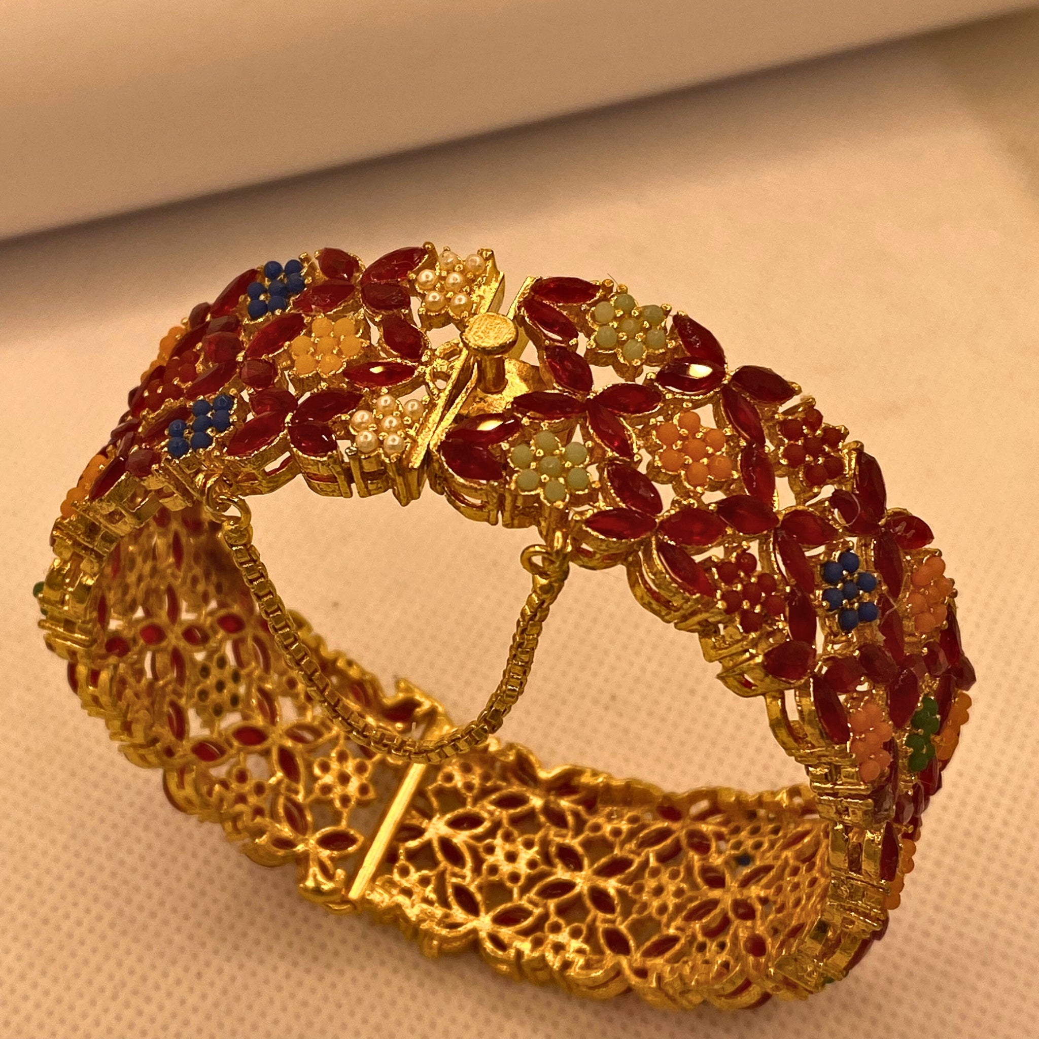 Elegant Premium Zircon Stone Kara– Gold Finish for Women/Girls