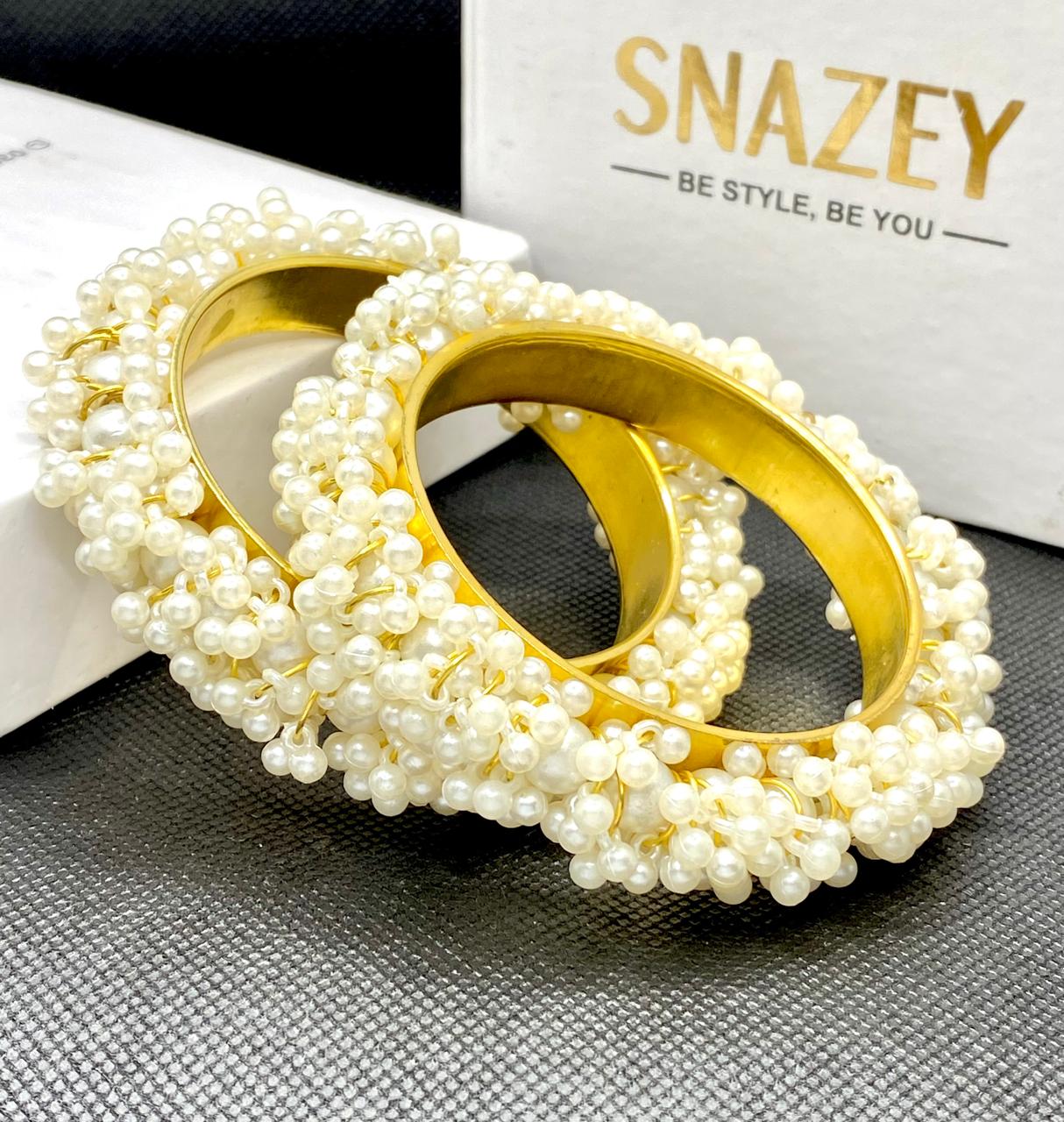Gulzaar – Premium Gajra Style 2Pc Floral Bangles for Women & Girls
