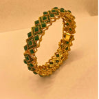 Premium Gold-Plated Emerald stones Kara for Women & Girls – Formal Wear