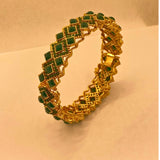 Premium Gold-Plated Emerald stones Kara for Women & Girls – Formal Wear
