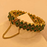 Premium Gold-Plated Emerald stones Kara for Women & Girls – Formal Wear