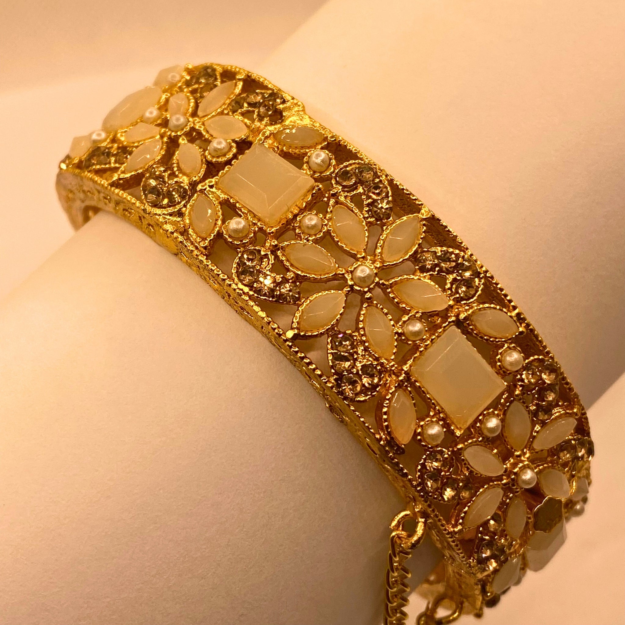 Premium Gold-Plated Moonstone Kara for Women & Girls – Formal Wear