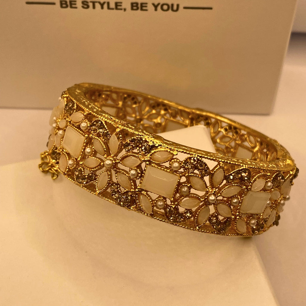 Premium Gold-Plated Moonstone Kara for Women & Girls – Formal Wear