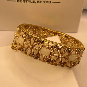 Premium Gold-Plated Moonstone Kara for Women & Girls – Formal Wear