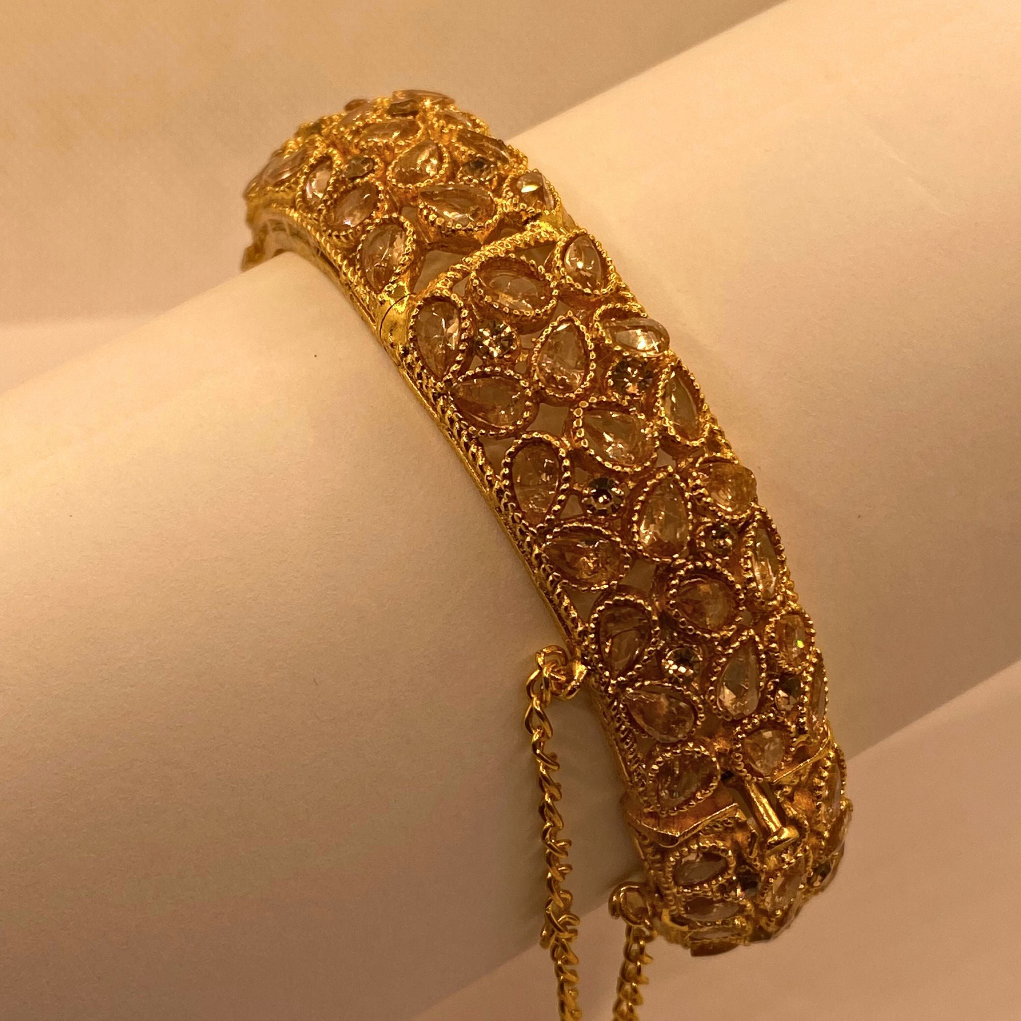 Premium Gold-Plated Champagne stones Kara for Women & Girls – Formal Wear